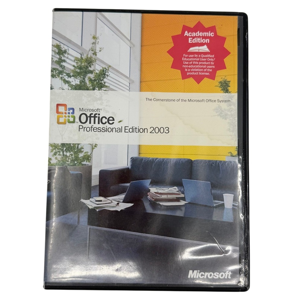 Microsoft Office Professional Edition 2003 Academic Edition 2 Discs‎ with Key